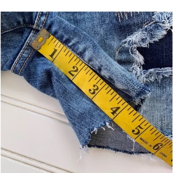 Blue Denim Distressed Women Shorts - Picture 7 of 7